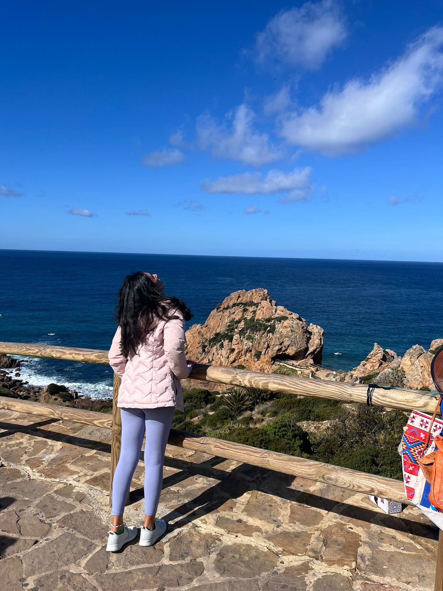 A retreat guest taking in the Moroccan coastline