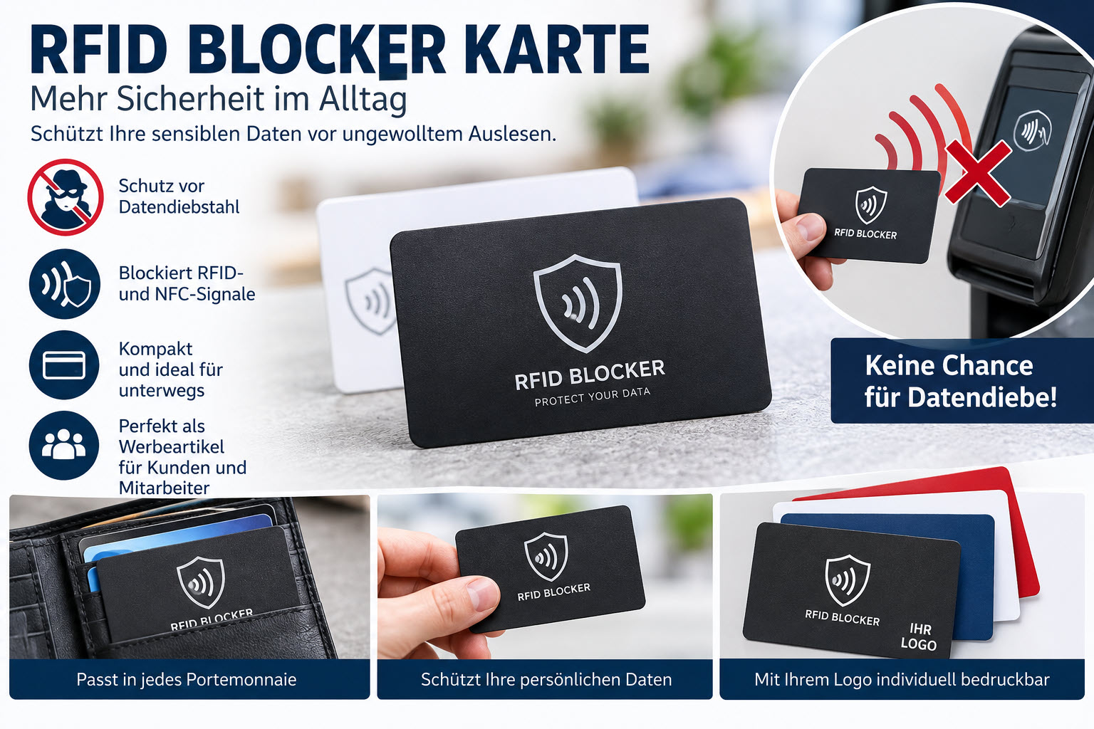 RFID Blocker Karte GUARD Nahaufnahme