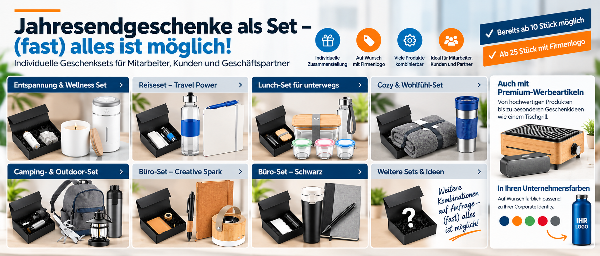 Individuelles Geschenkset mit Firmenlogo — Jahresendgeschenke für Firmen