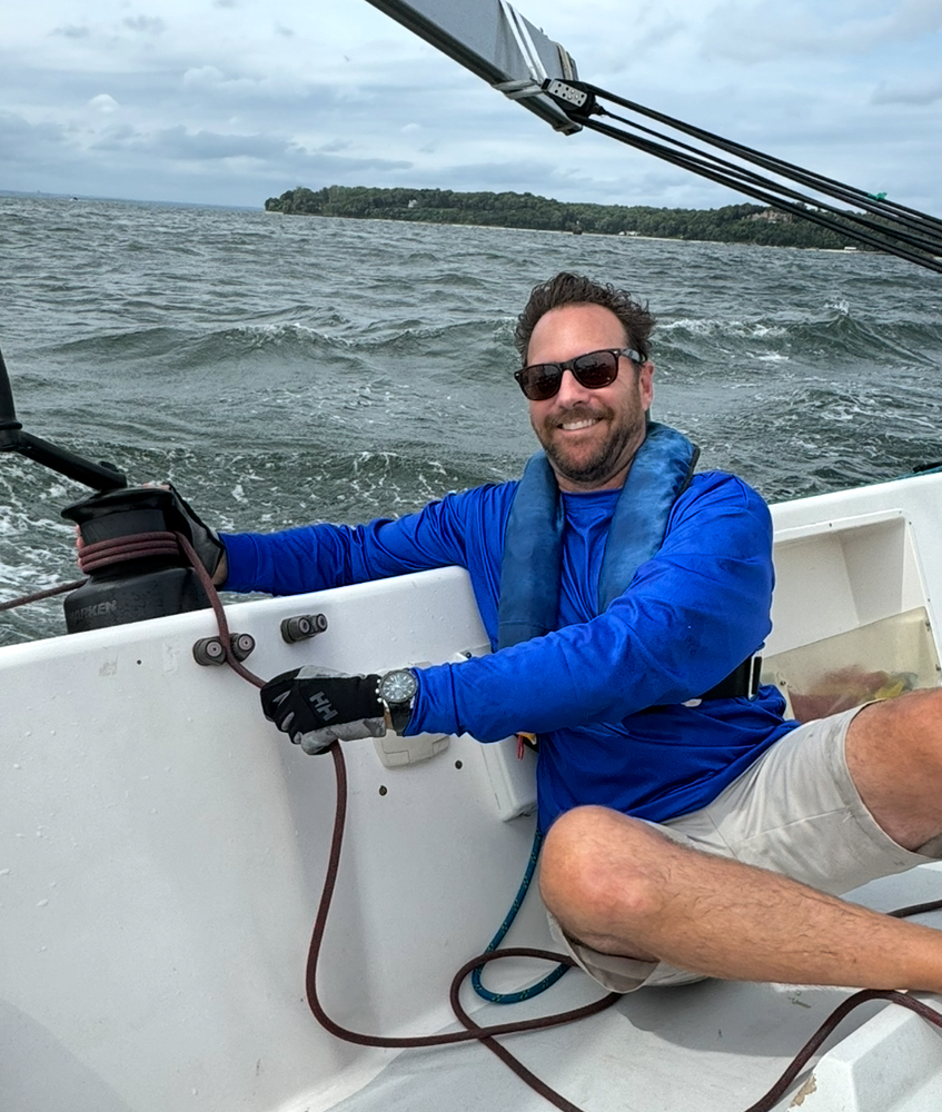 Anthony Girand sailing on the water