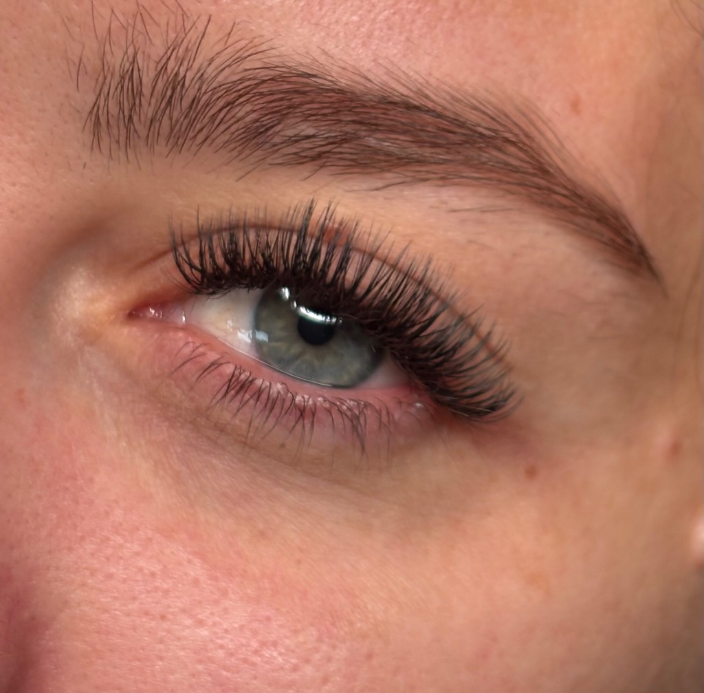 Lash extensions close up