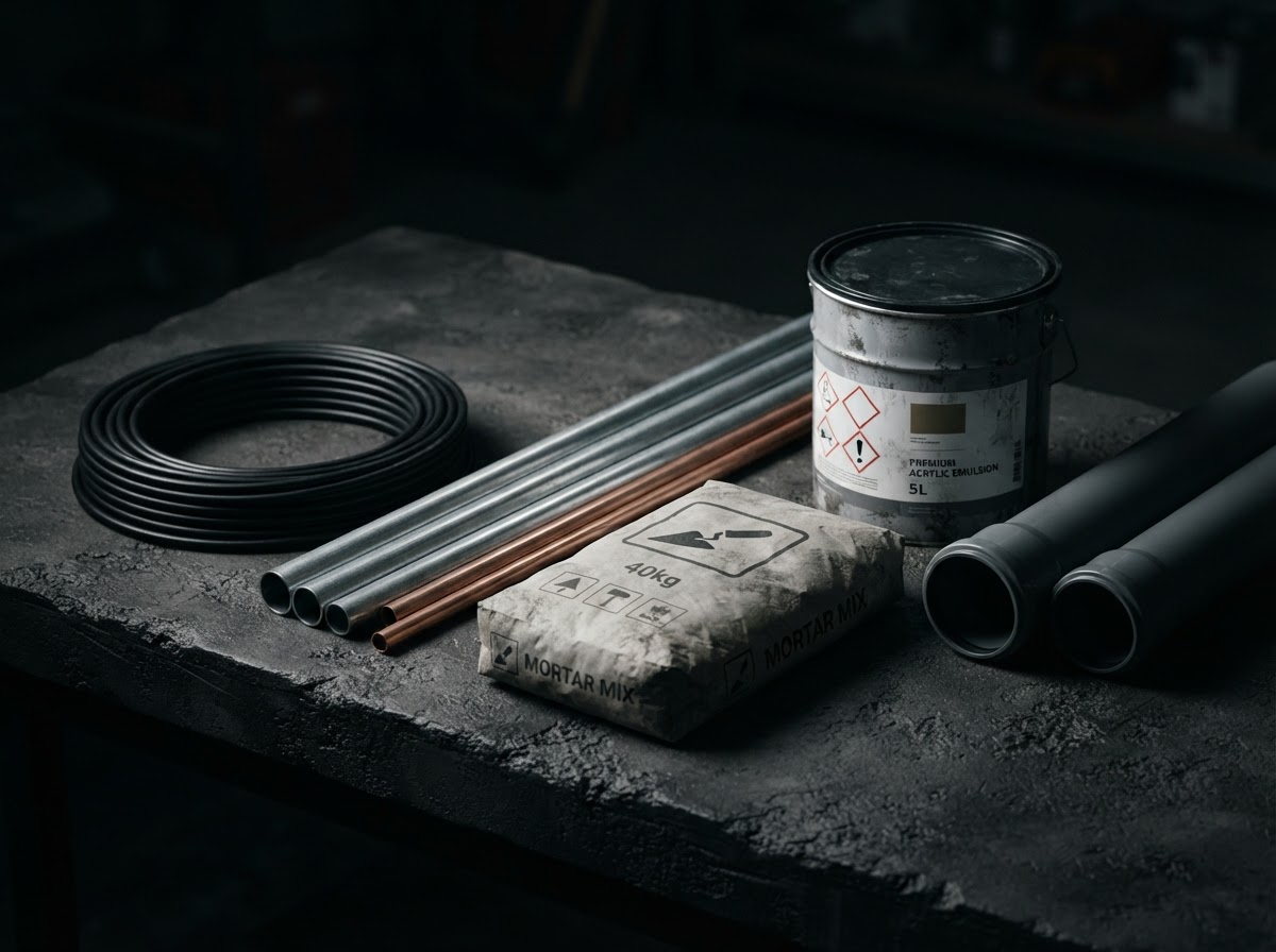 Construction materials arrangement