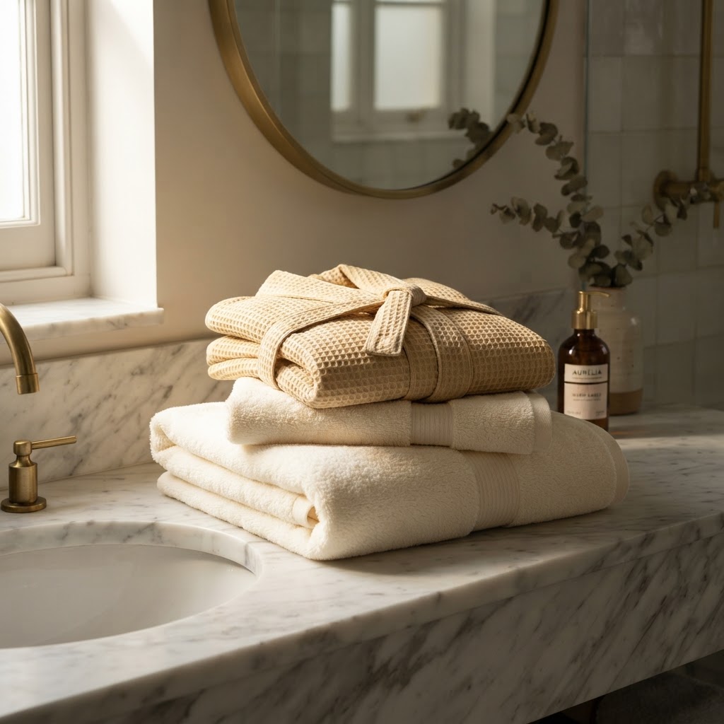 Bathroom Textiles — Towels, robes, mats — hotel-grade