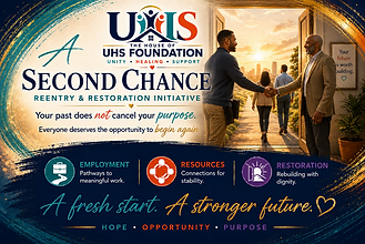 A Second Chance Reentry and Restoration Initiative supporting employment, resource connections, dignity, and new beginnings.