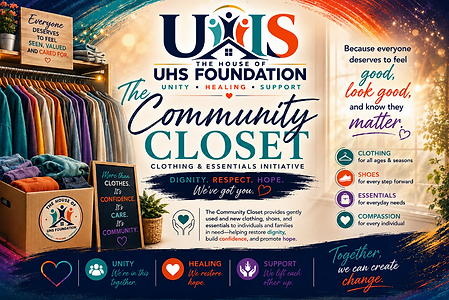 The Community Closet Clothing and Essentials Initiative artwork from The House of UHS Foundation