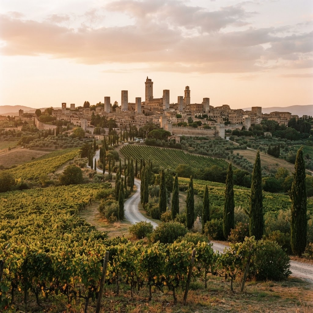 Wedding celebrant in San Gimignano, Italy