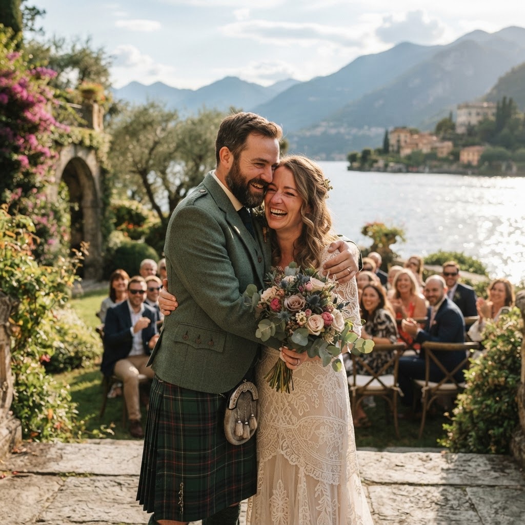 Fiona & Callum, Scottish couple · Vow Renewal, Lake Como