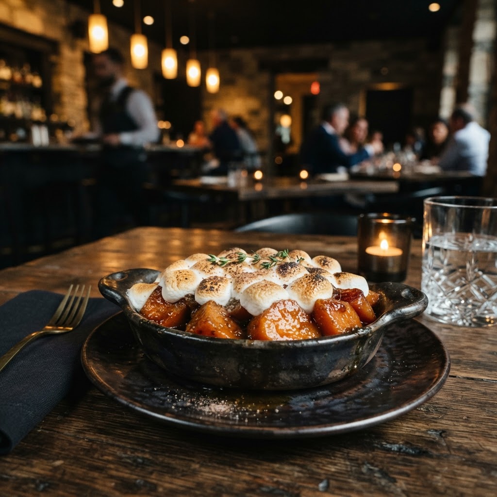 YAMS, TOPPED W/MARSHMALLOWS