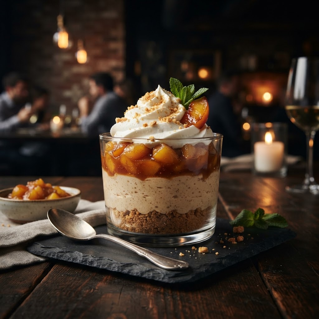 BROWN SUGAR PEACH CHEESECAKE CUP