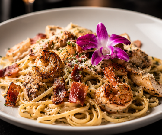 Chicken, Shrimp, & Bacon Pasta