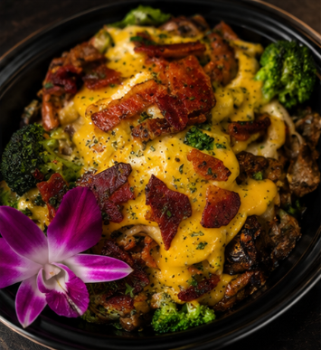 Baked Stuffed Broccoli, Bacon, & Cheese Potato