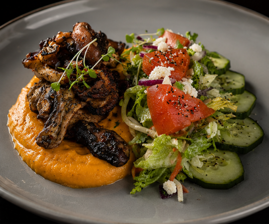 Fire Grilled Octopus on Silken Butternut Puree