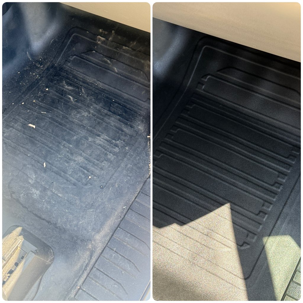 Before and after: floor mat restored