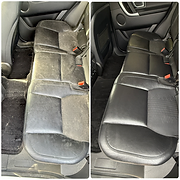 Before and after: back seat cleared of pet hair