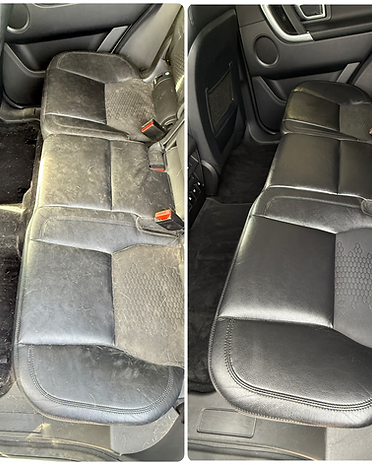 Before and after: back seat cleared of pet hair