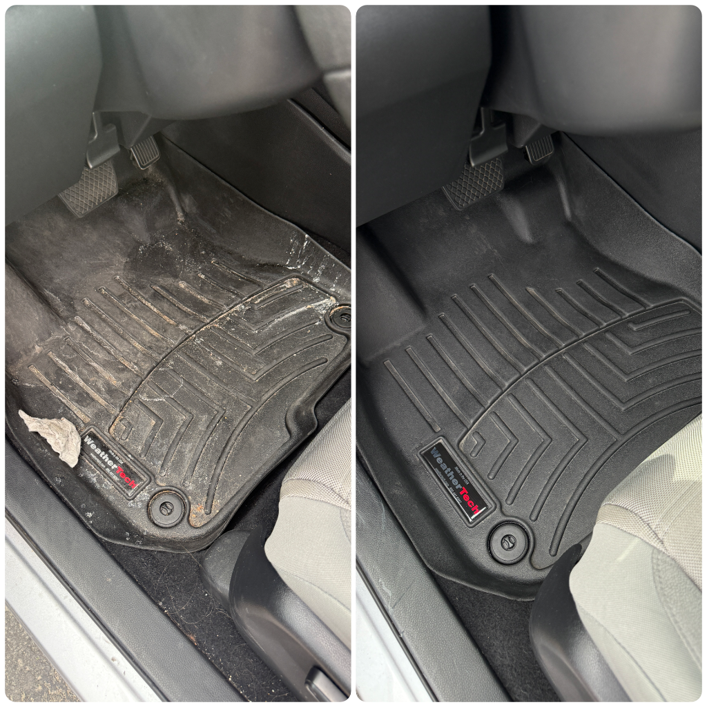 Before and after: floor mat restored to like-new condition