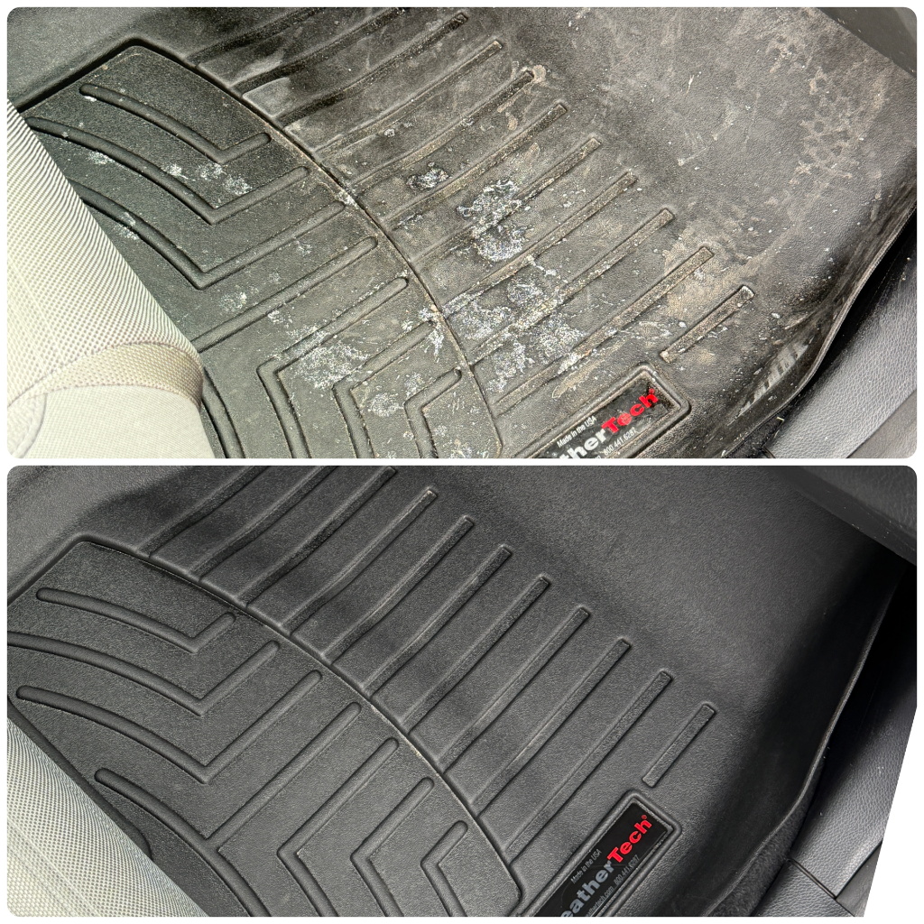 Before and after interior detailing result