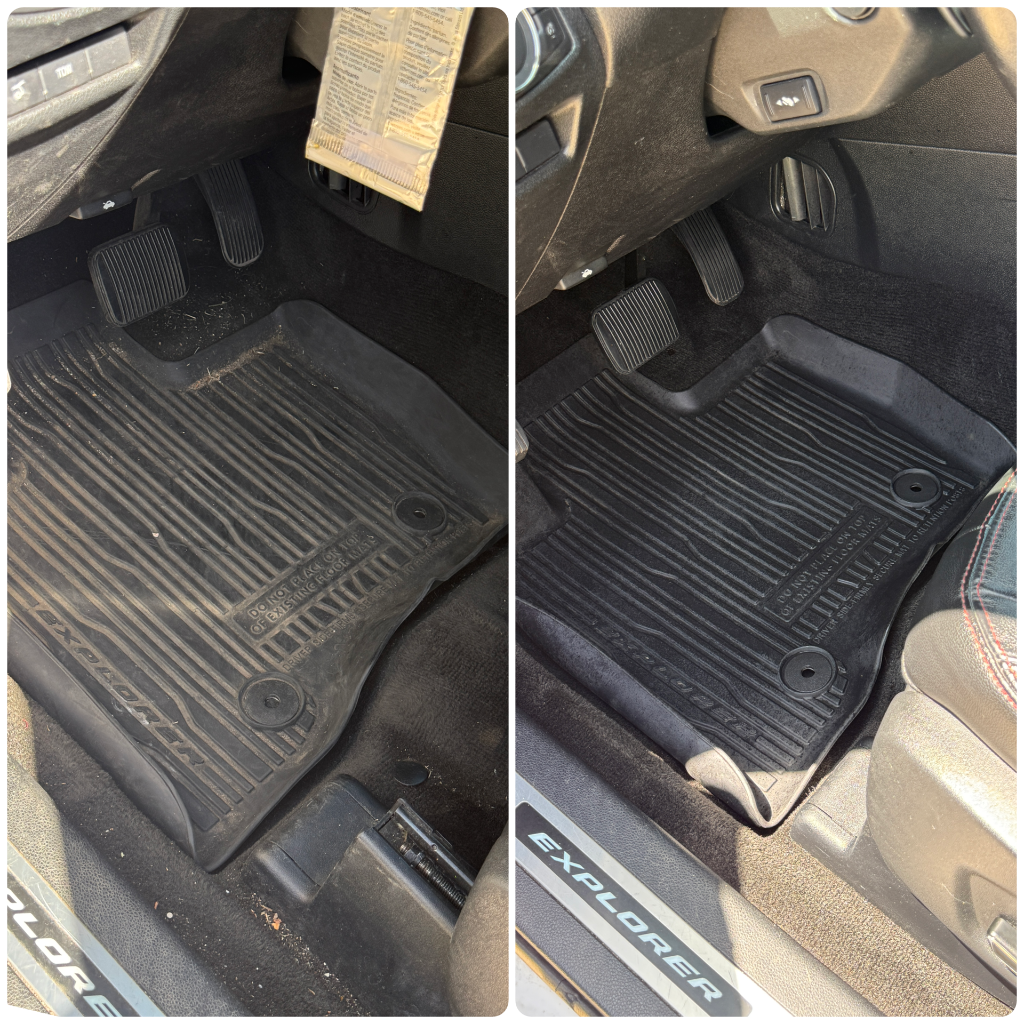 Before and after interior detailing result