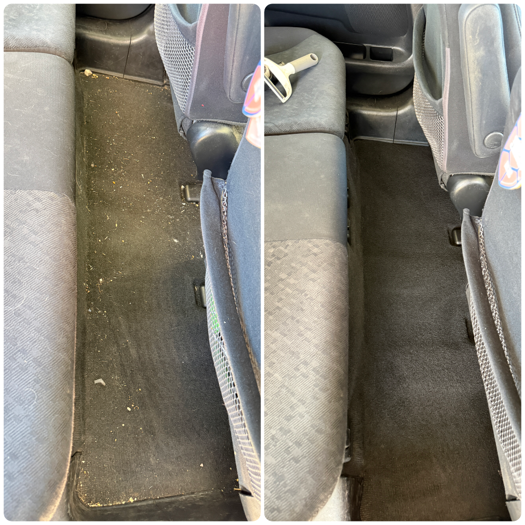 Before and after: floorboard carpet deep cleaned