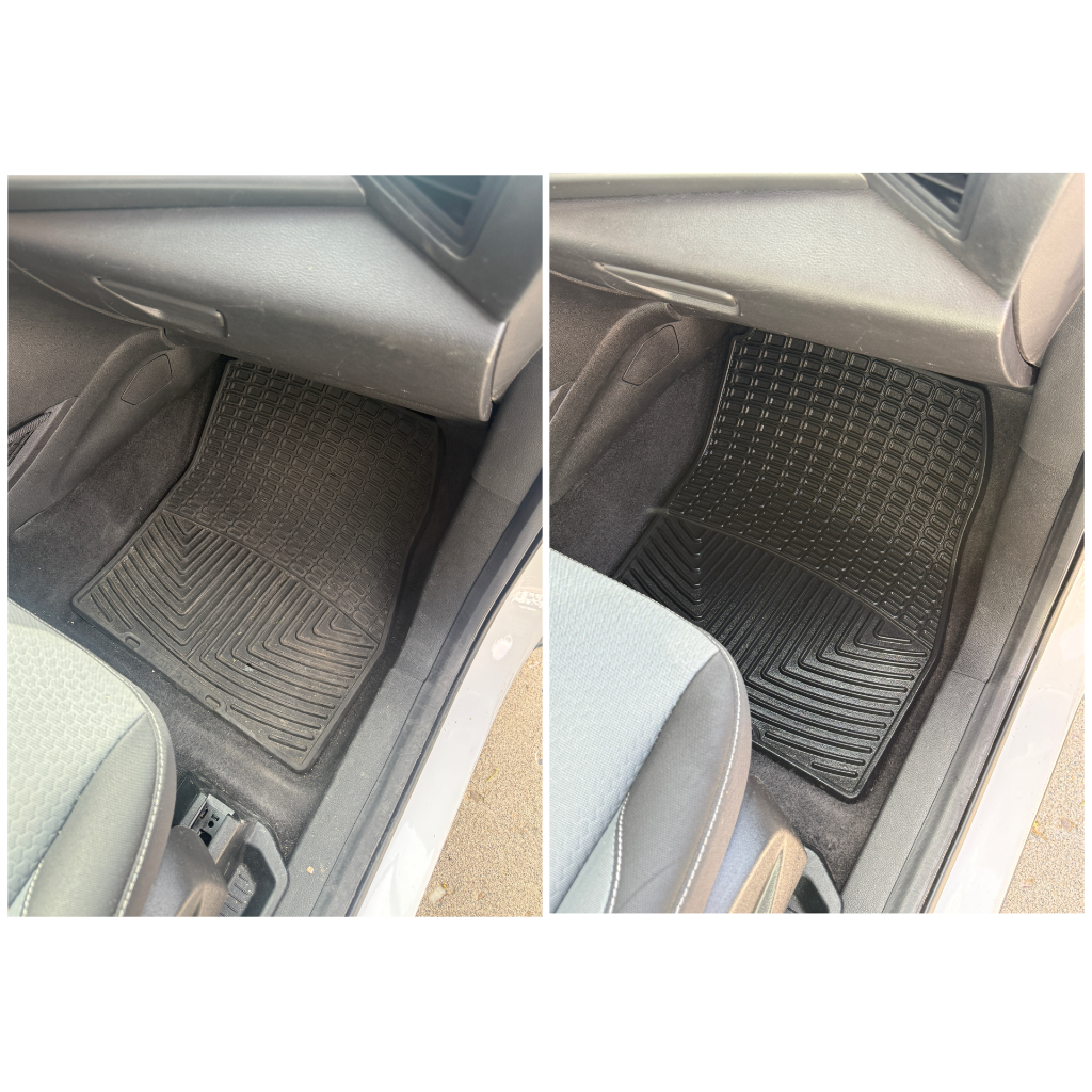 Before and after: floor mat cleaned