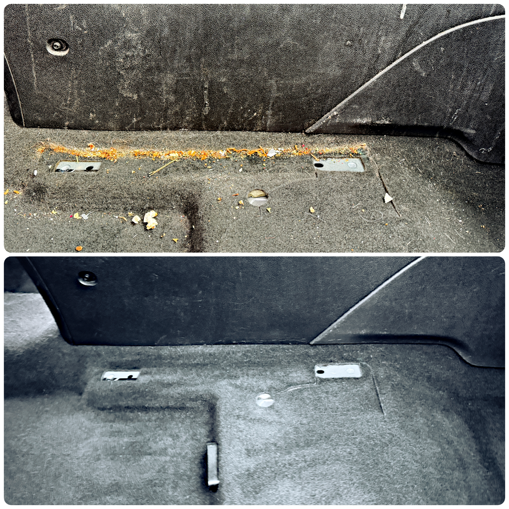 Before and after interior detailing result