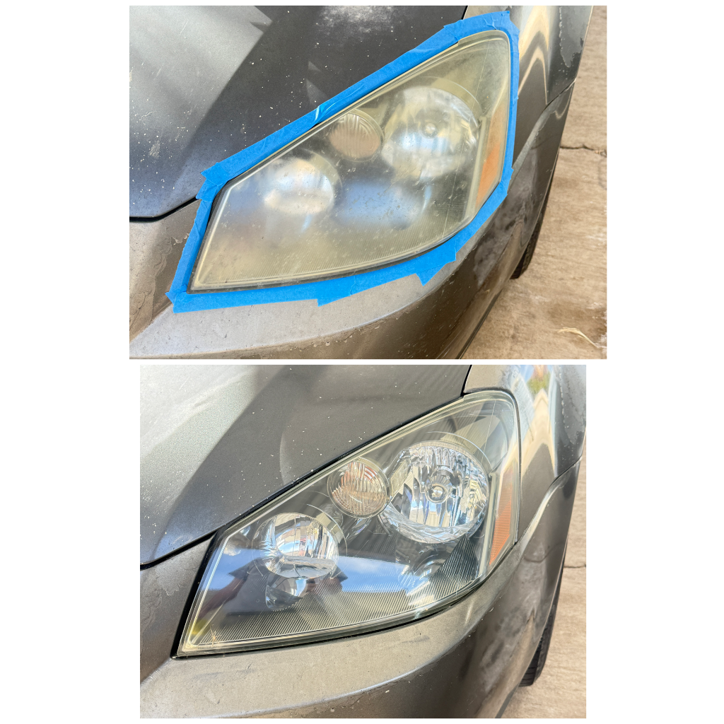 Before and after: headlight restoration from cloudy to clear