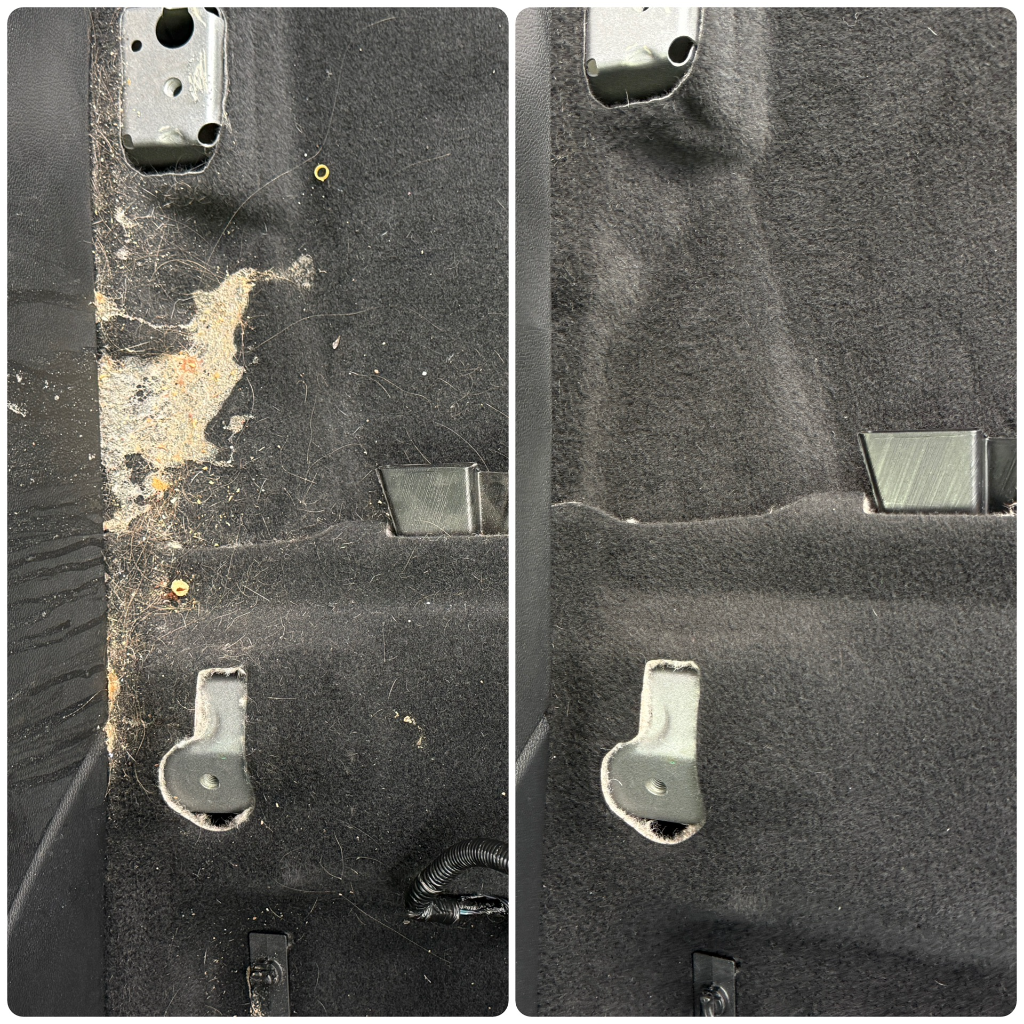 Before and after: carpeted floor deep cleaned