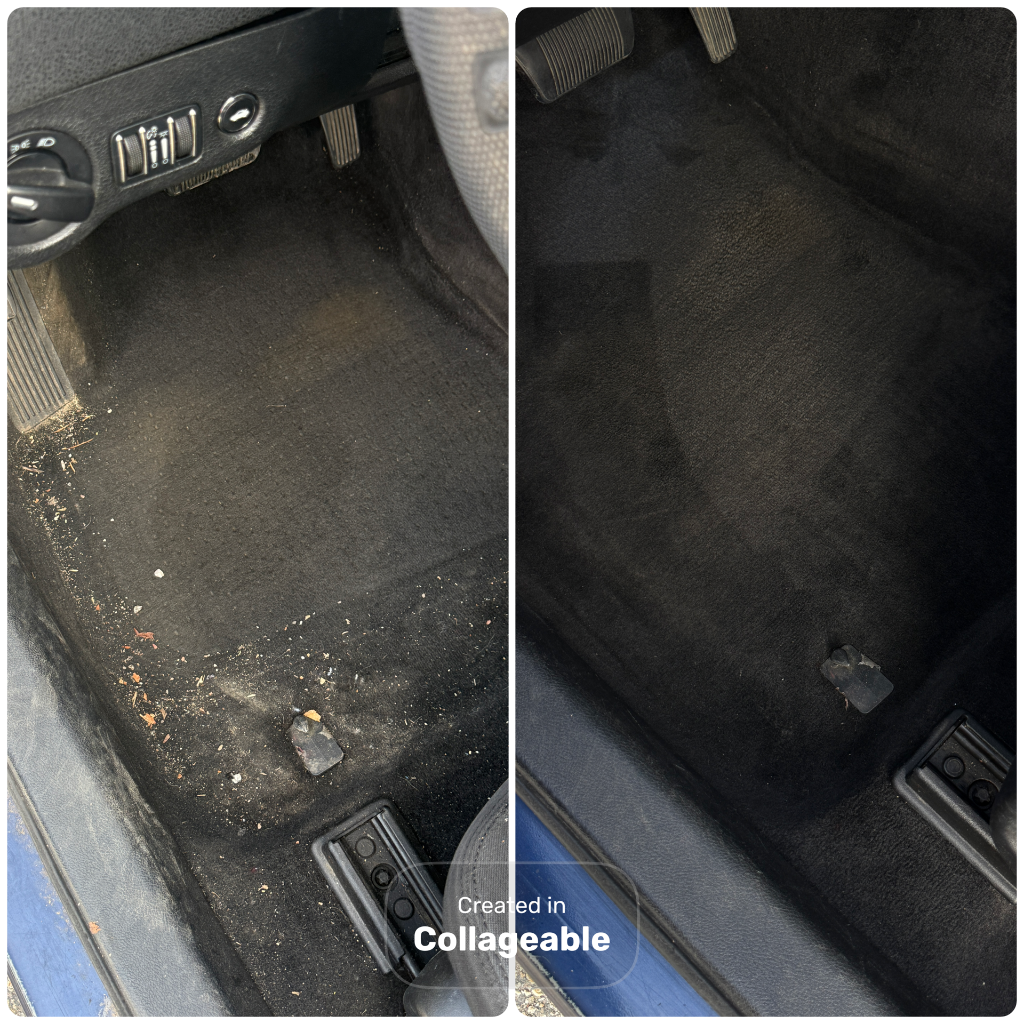 Before and after: interior floor cleaned