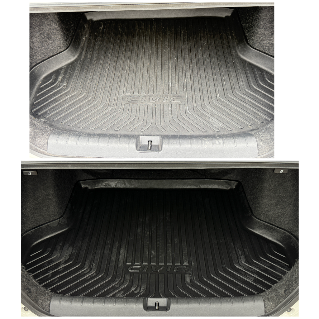 Before and after: Honda Civic trunk liner cleaned