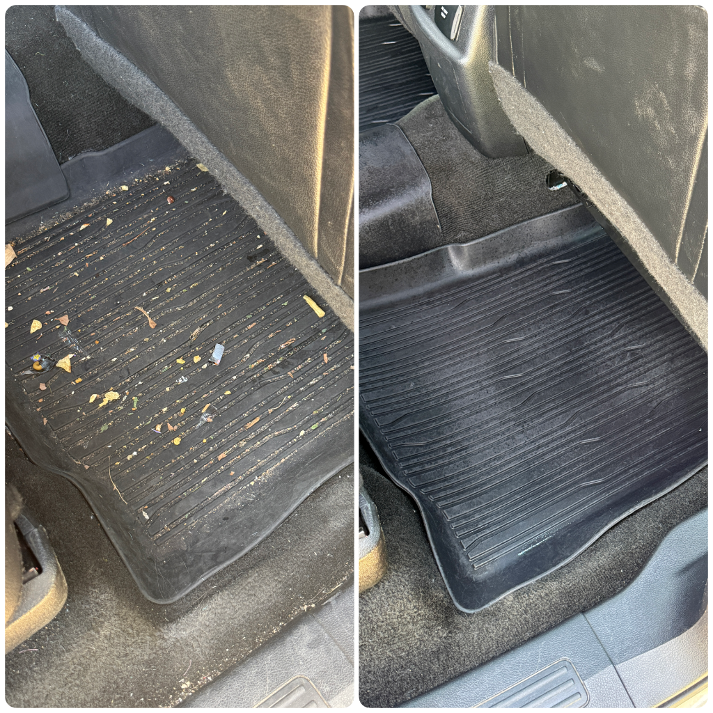 Before and after: floor mat cleaned