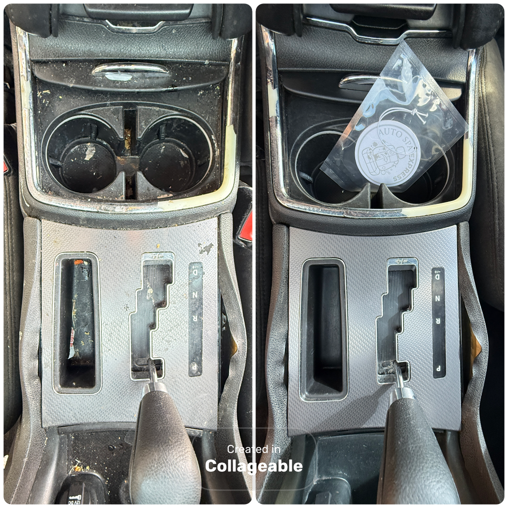 Before and after interior detailing result