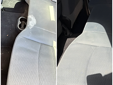 Interior car detailing before and after: back seat stain extraction in Utah