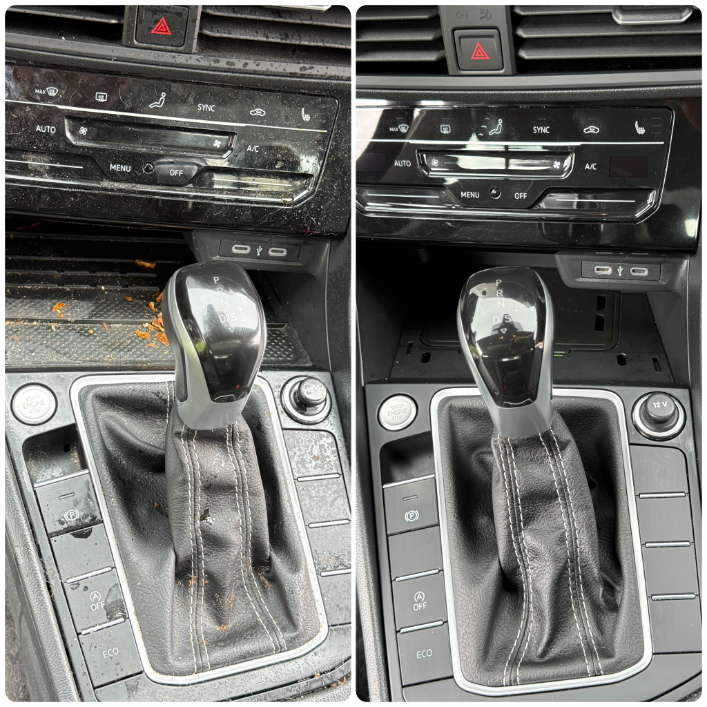 Before and after: center console and climate controls detailed