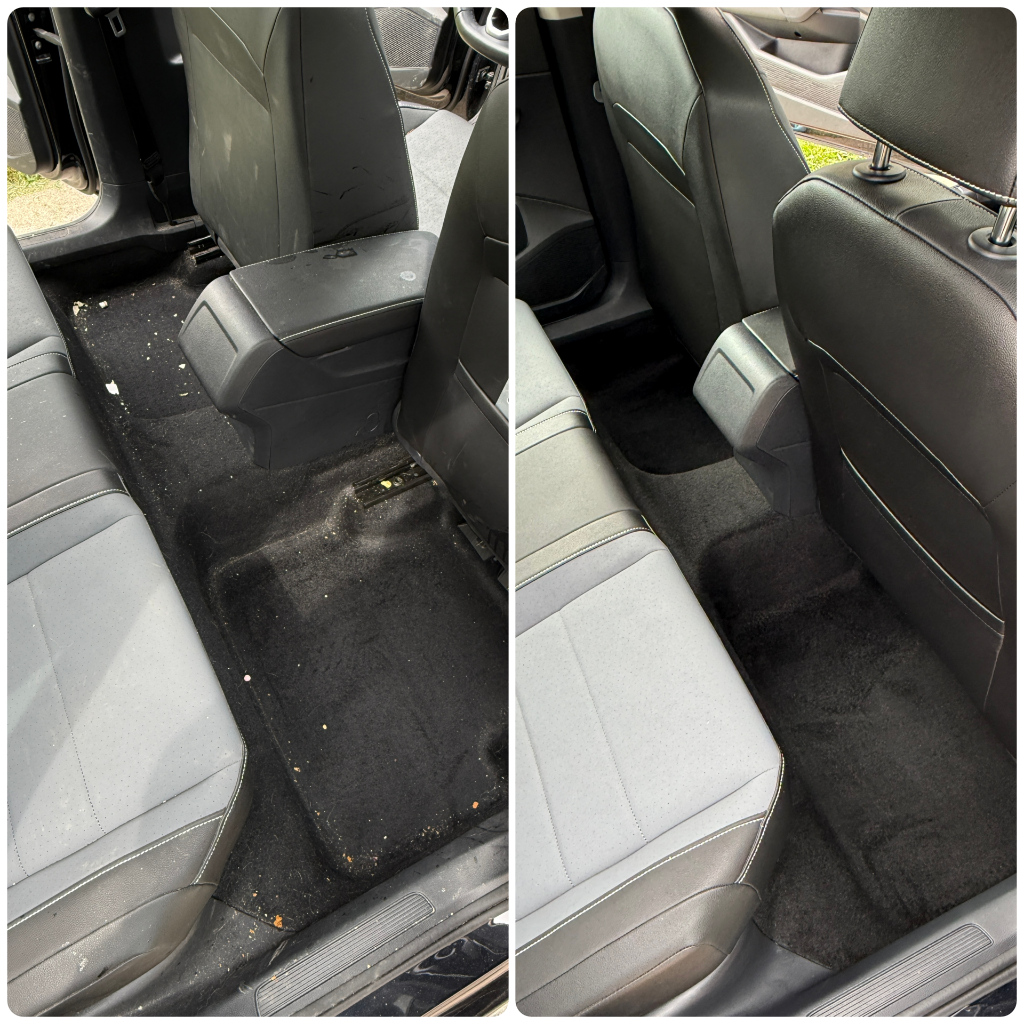 Before and after: back seat interior detailed