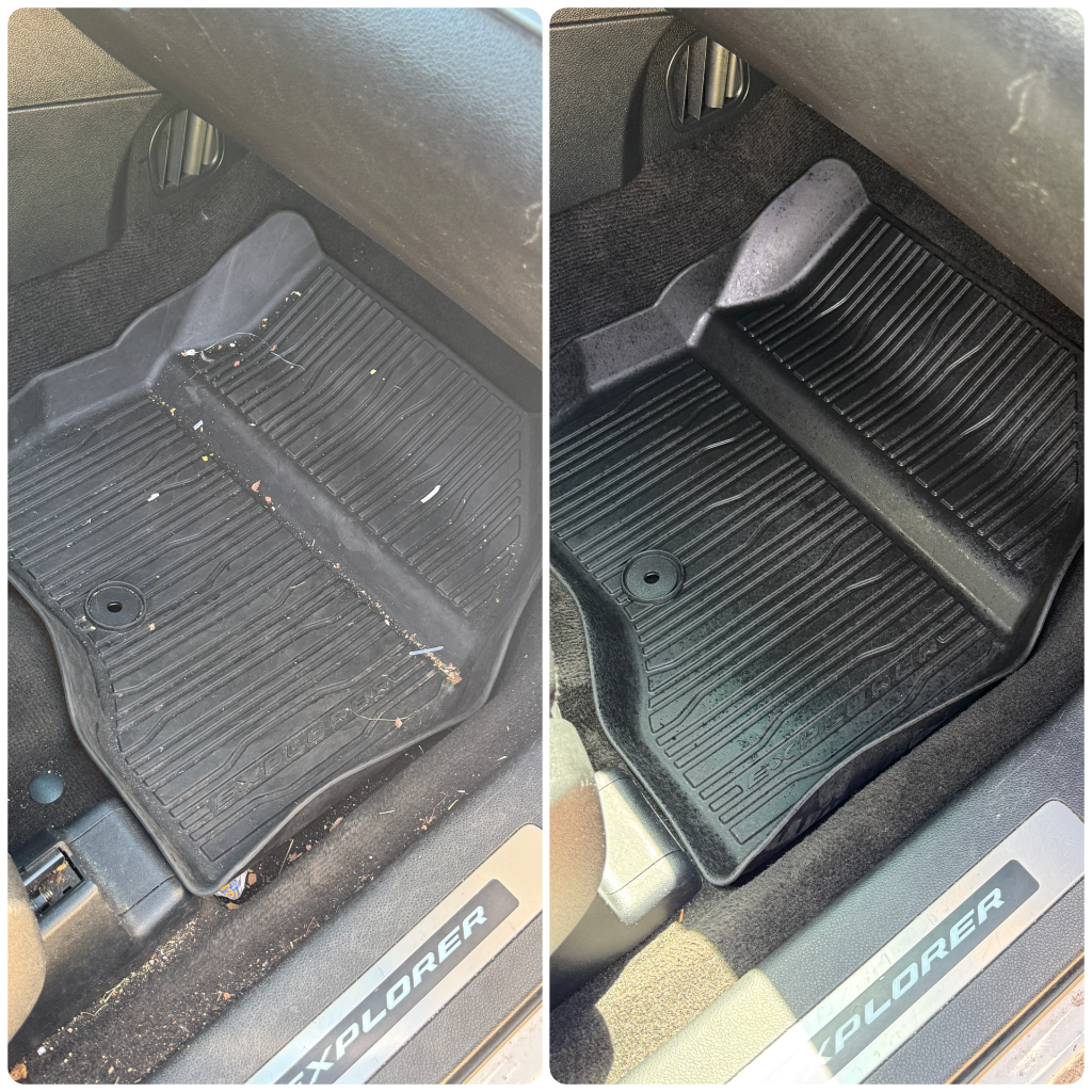 Before and after interior detailing result