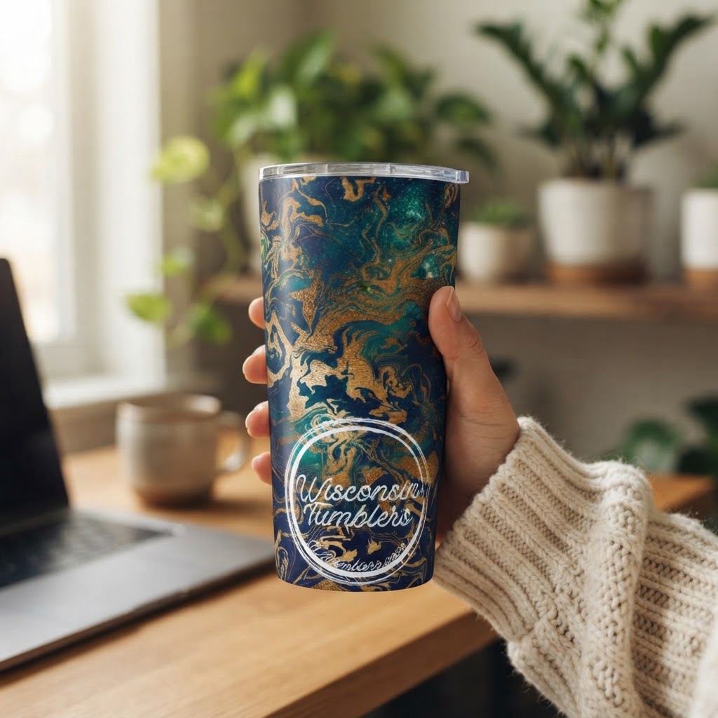 Cosmic Currents - Ocean Galaxy Collection - 20oz Tumbler in real life