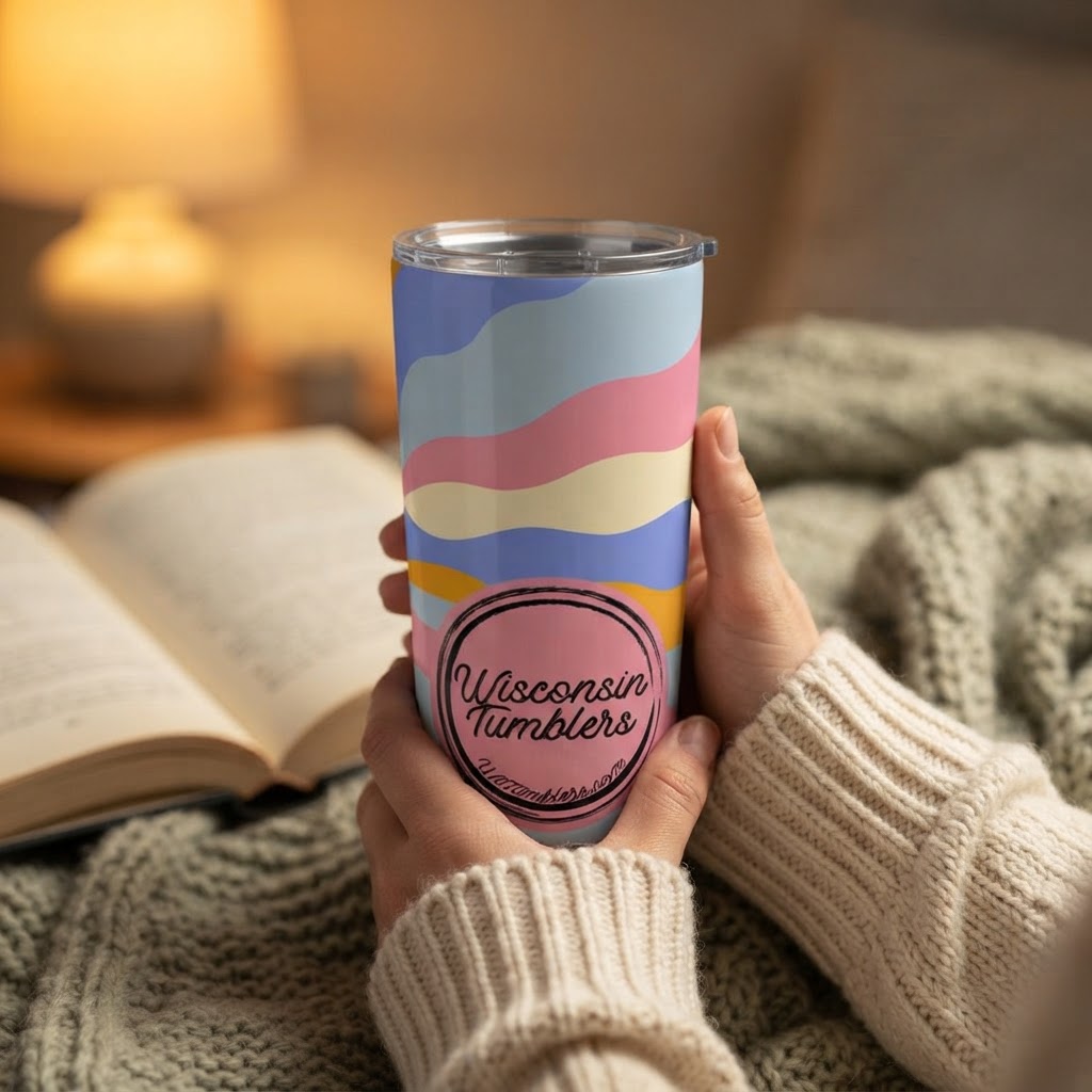 Pastel Radiance - Good Vibes Collection - 20oz Tumbler in real life