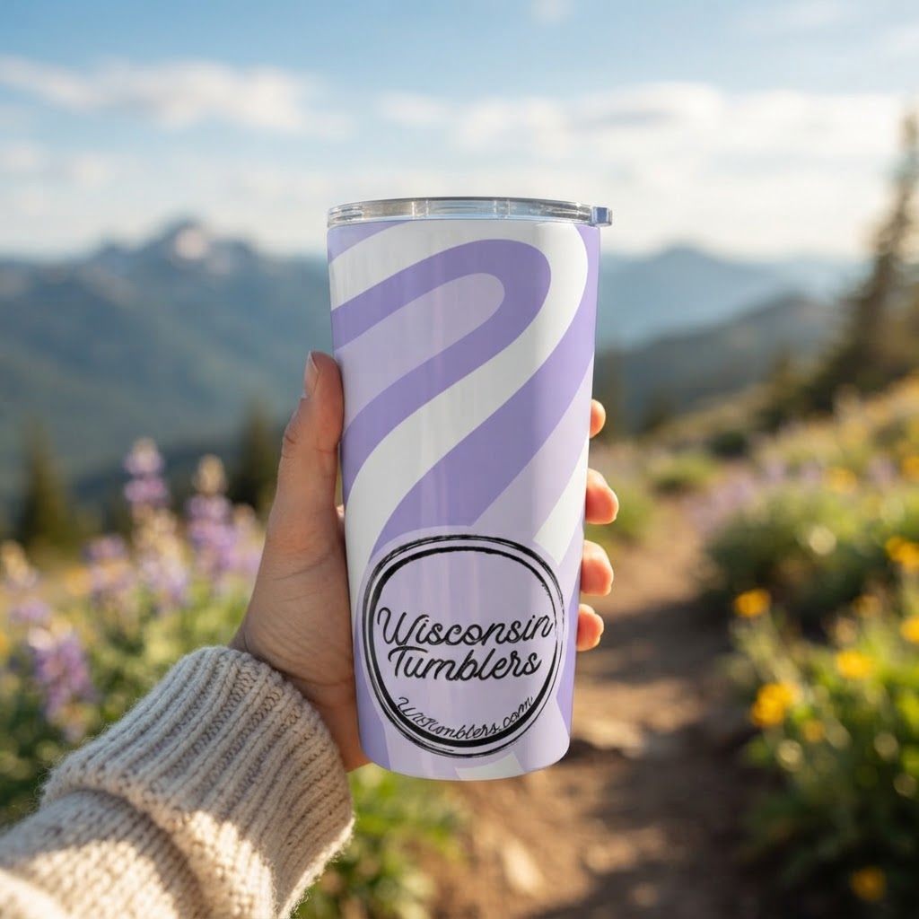 Lavender Waves - Good Vibes Collection - 20oz Tumbler in real life