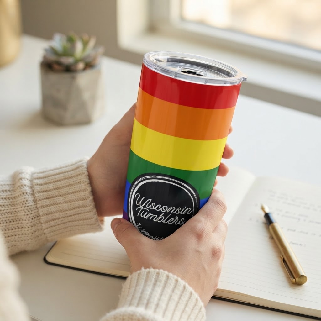 Rainbow PRIDE - 20oz Tumbler in real life