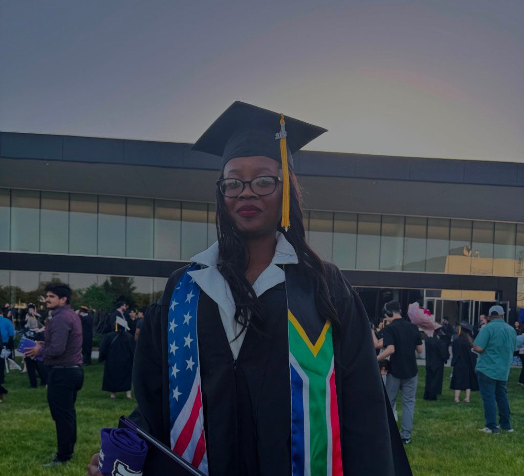 Founder Koketso Mzimba at graduation