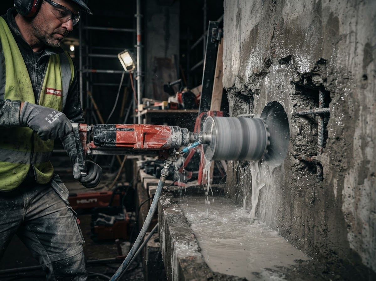 Concrete core drilling services creating a precise opening in South Florida