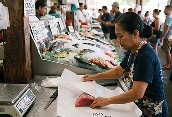 Fish by the pound, weighed & wrapped