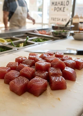 Fresh ahi, cubed to order