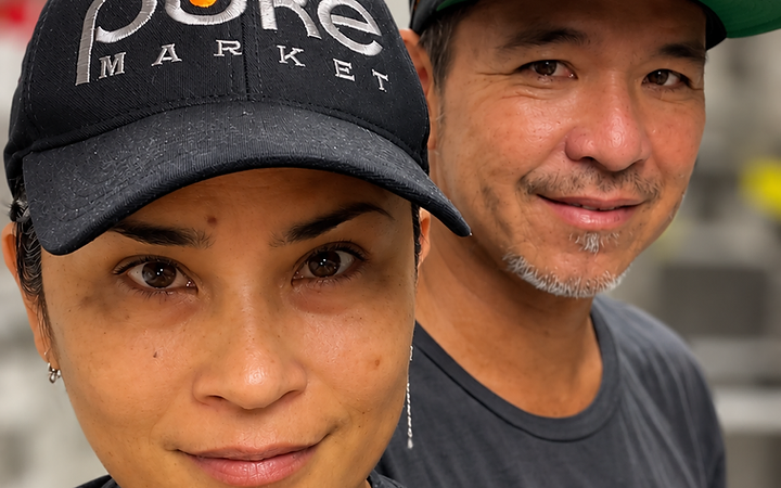 Chef Ernie and Mariah in Poke Market caps