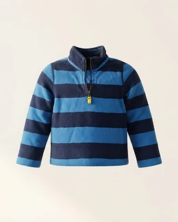 Striped Fleece Quarter-Zip Pullover