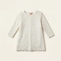 White scalloped lace long sleeve top