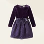 Purple Velvet and Satin Party Dress with Bow