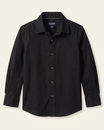 Black Long Sleeve Button-Down Shirt
