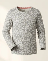 Long-sleeve leopard print top