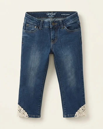 Cat & Jack Super Skinny Jeans with Crochet Trim
